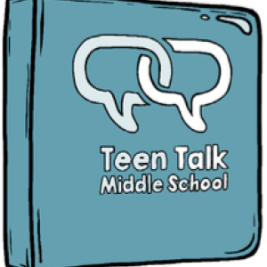 Hand drawn graphic of Teen Talk Middle School binder cover
